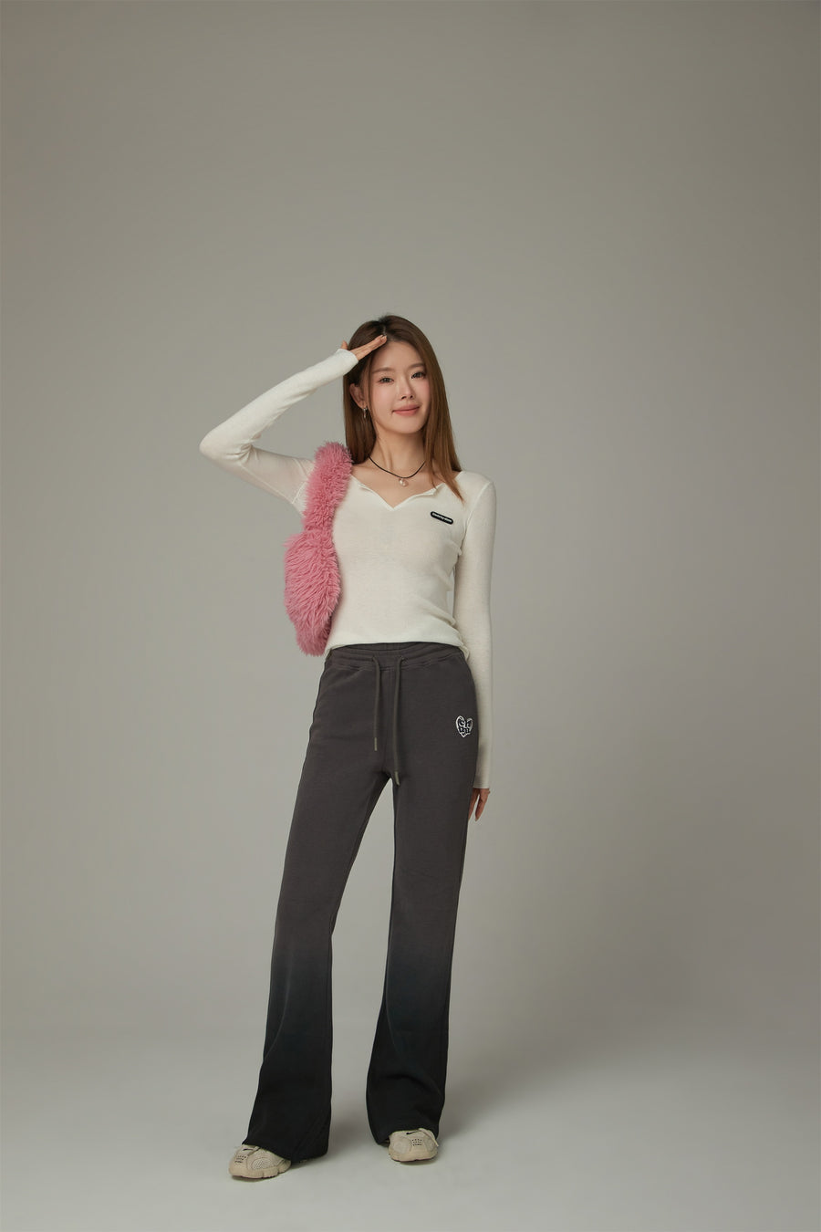 CHUU Color Matching Bootcut String Pants