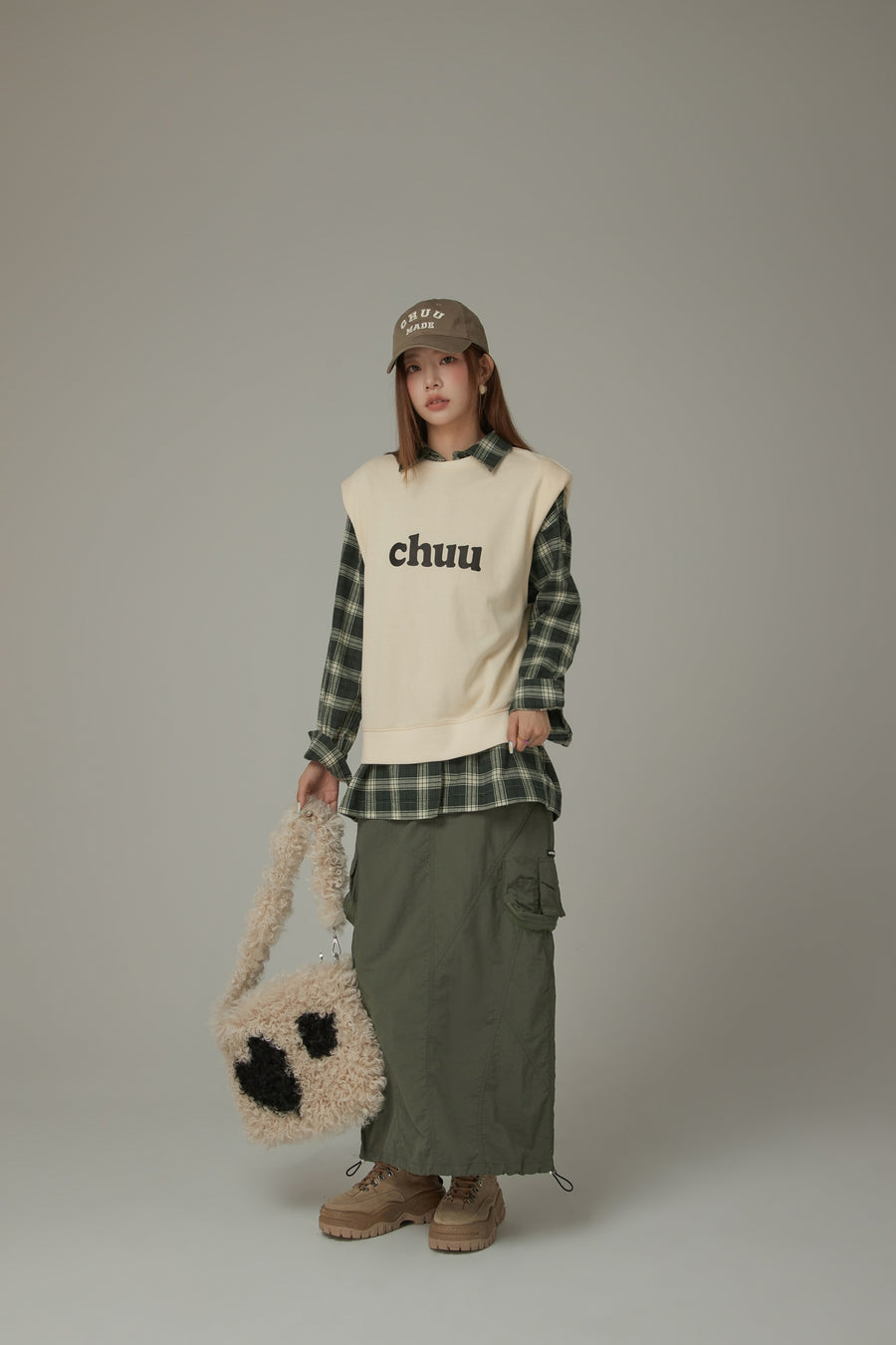 CHUU Logo Shoulder Pad Boxy Sleeveless Top