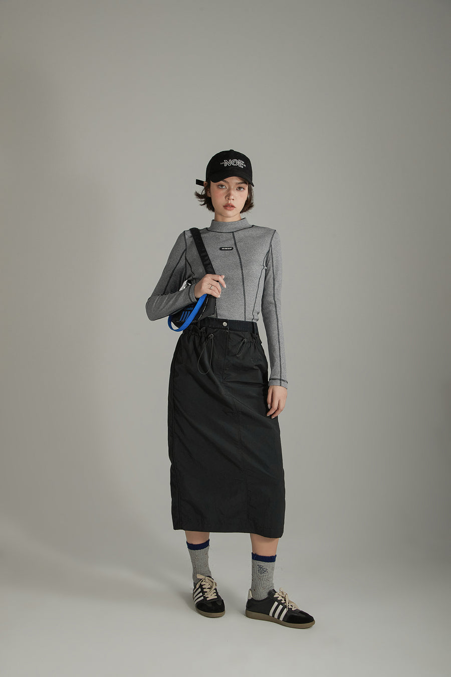 CHUU Simple Drawstring Long Skirt