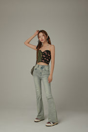 Color Semi Bootcut Jeans