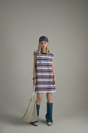 Striped Noe Center Logo Sleeveless T-Shirt Dress