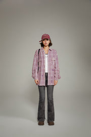 Checked Long Sleeve Boxy Shirt