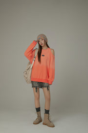 One Shoulder Cutout Oversized Sweatshirt