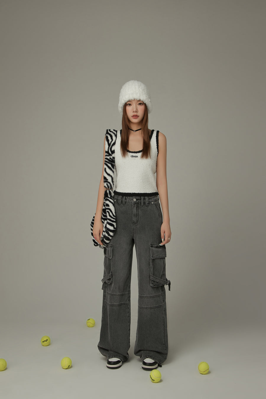 CHUU Pocket Color Straight Jeans