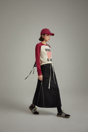 Pocket Casual Long String Skirt