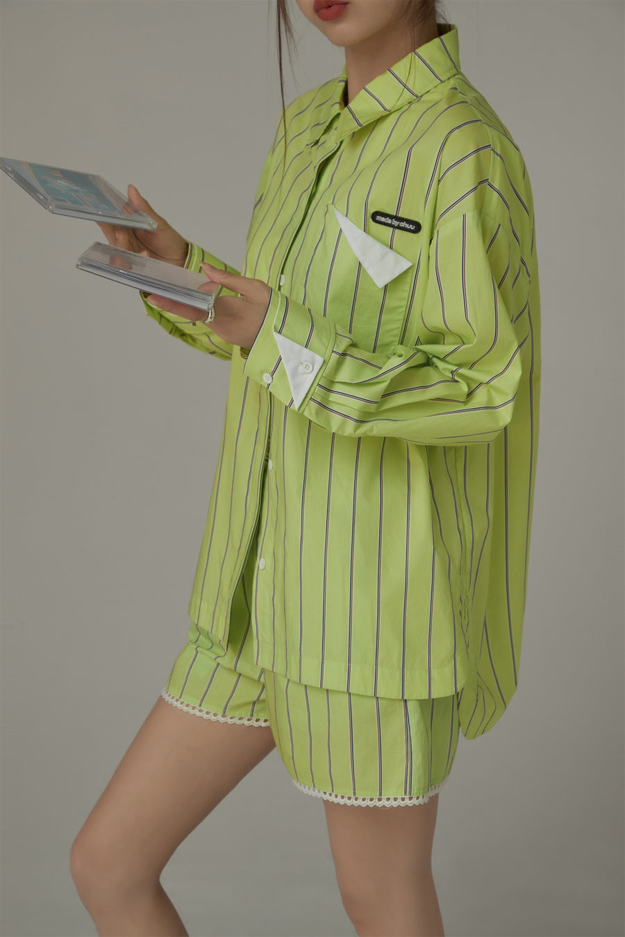 CHUU Striped Loose Fit Long Sleeve Shirt