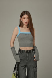 Line Color Scheme Sleeveless Crop Top