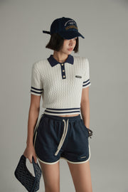 Colorblocked Striped Knit Slimfit Top