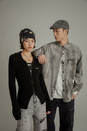 Grayscale Printed Loose Fit Shirt