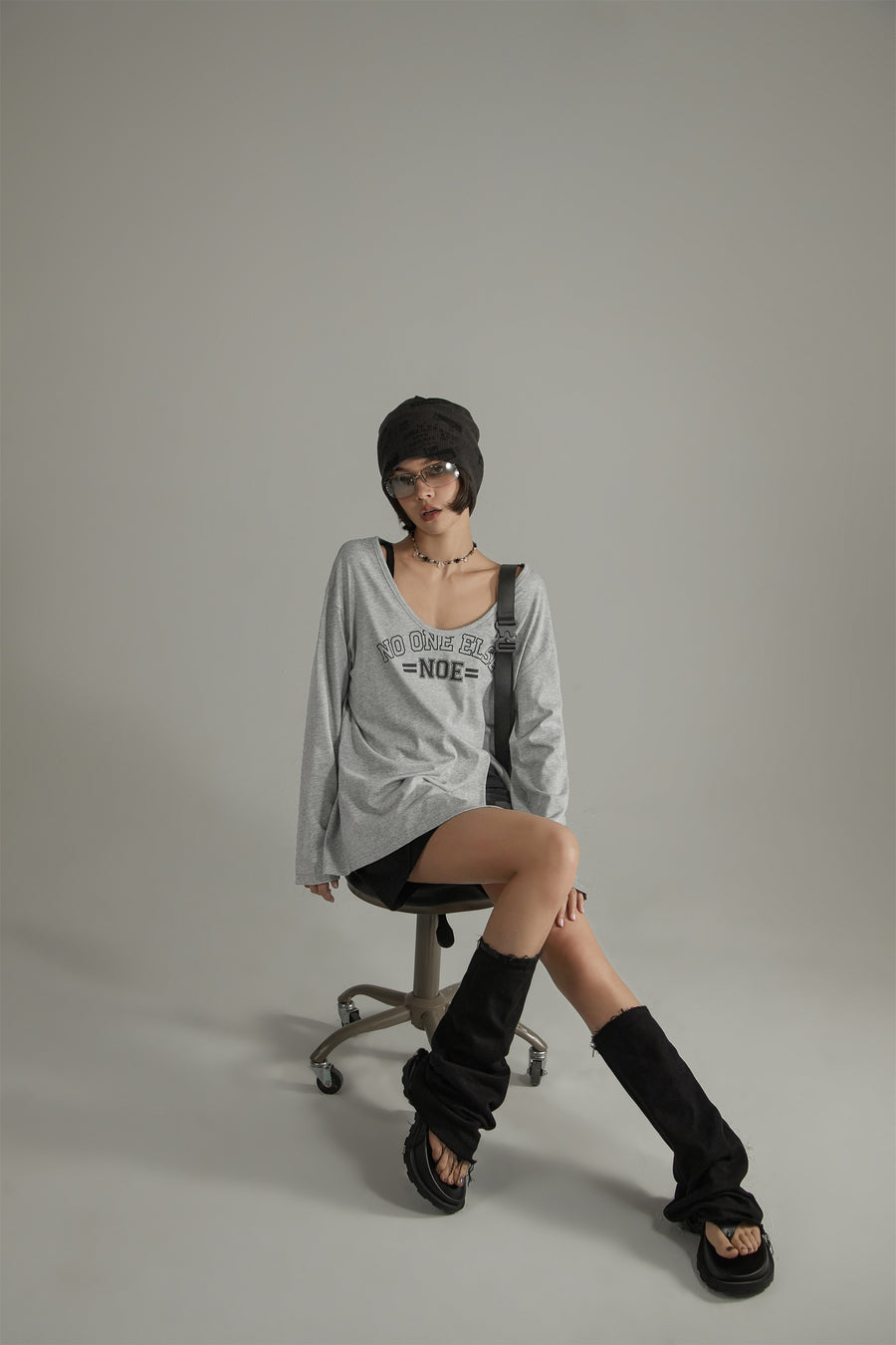 CHUU High Slit Loosefit Long Sleeve T-Shirt