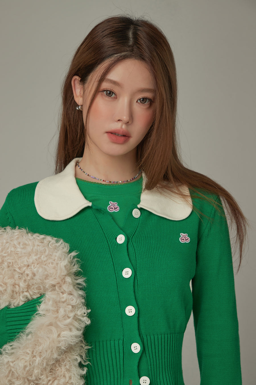 CHUU Color Collar Knit Cardigan