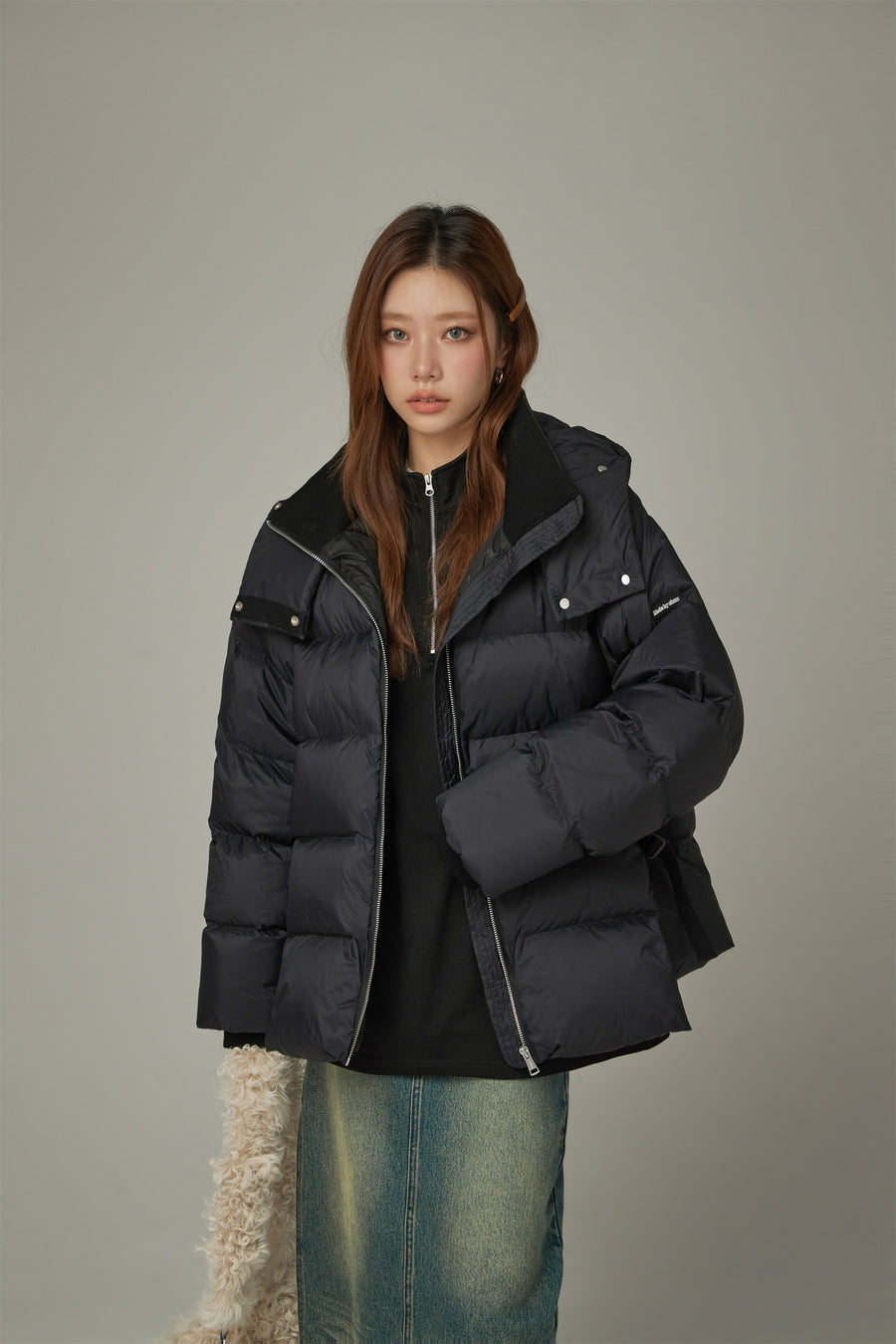 CHUU Solid Hooded Padded Jacket