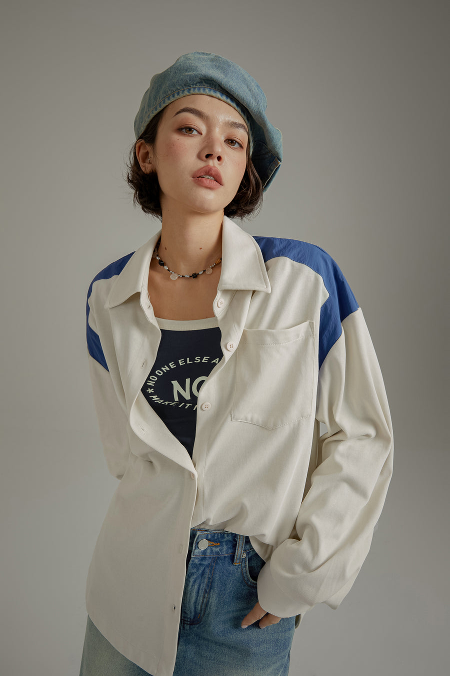 CHUU Color Block Loose Fit Shirt