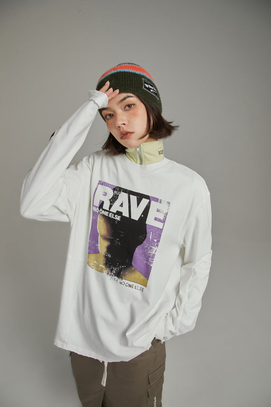 CHUU Rave Vintage Printed Boxy T-Shirt