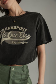 Team Spirit Printed Cropped Sporty Top