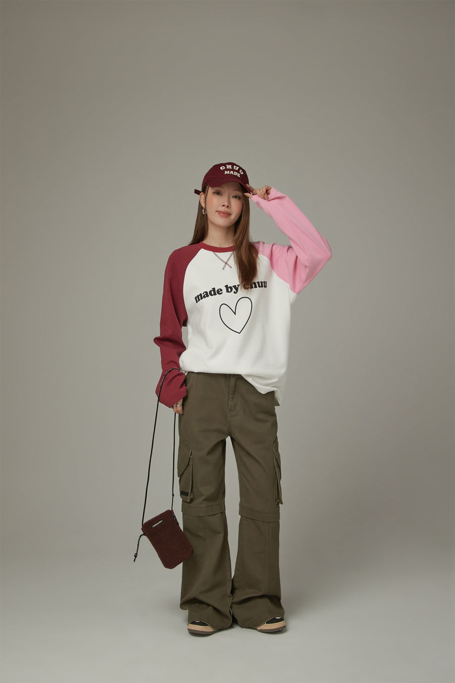 CHUU Logo Heart Color Long Sleeve T-Shirt