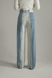 Frayed Lined Denim Jeans