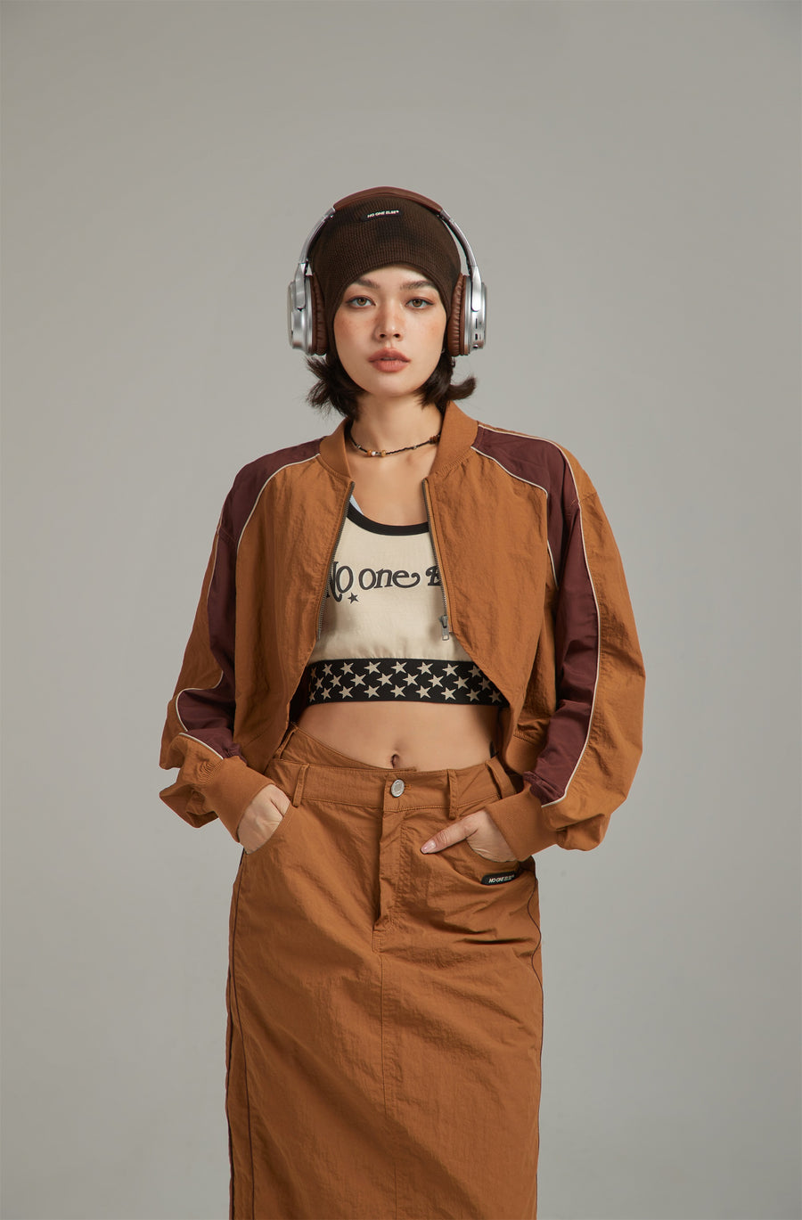 CHUU Raglan Sleeve Color Contrast Field Jacket