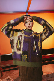 Multi Color Loose Fit Knit Sweater