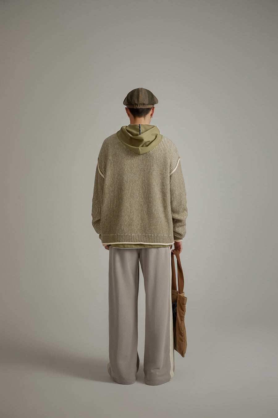 CHUU Line Color Combination Loose Knit Sweater