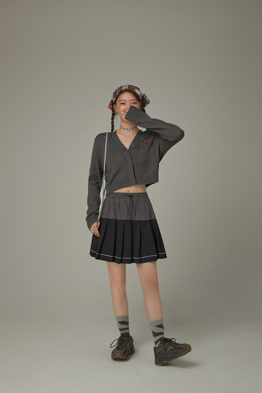 CHUU Stopper Pleated Skirt