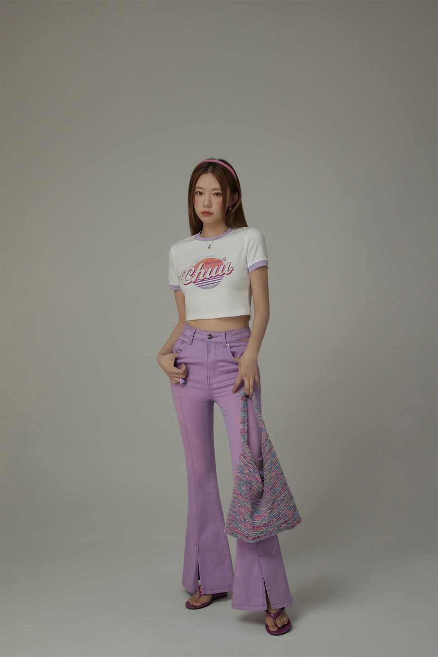 CHUU Color Combination Hot And Chill Line T-Shirt