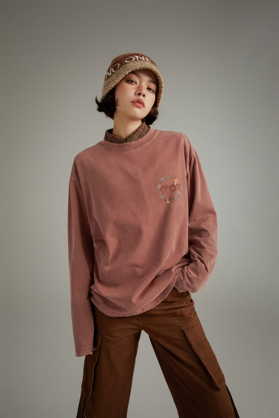 CHUU Mushroom Printed Boxy T-Shirt