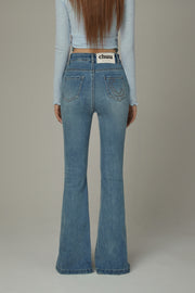 Slit Bootcut Denim Jeans