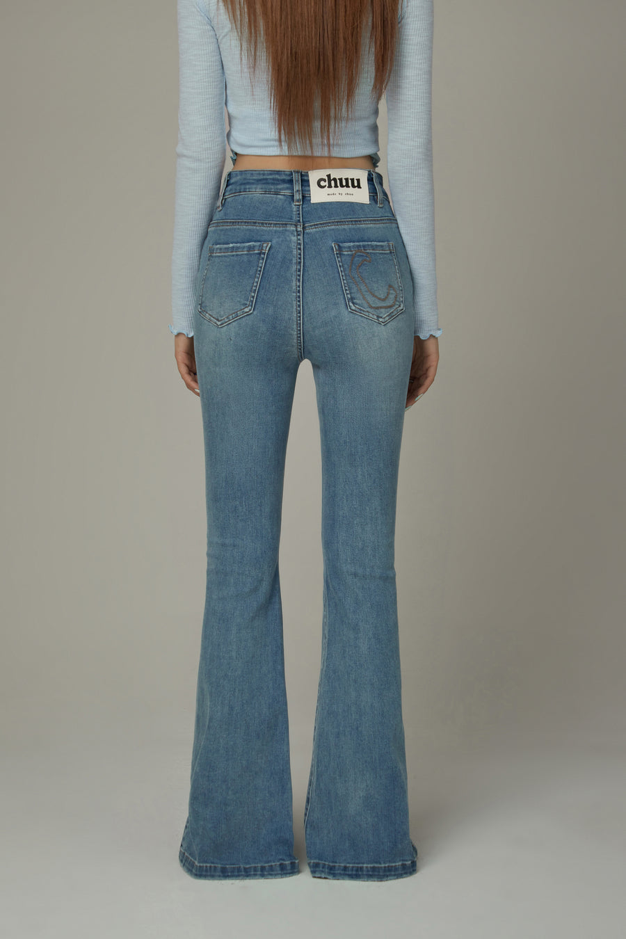 CHUU Slit Bootcut Denim Jeans