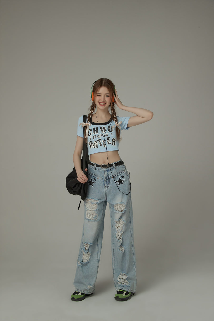 CHUU Chuu Size Doesnt Matter U-Neck Cropped T-Shirt