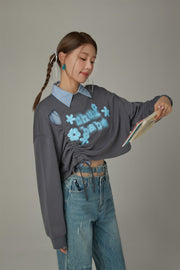 Logo Heart String Crop Sweatshirt