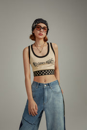 Star Color Sleeveless Crop Top