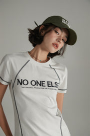 Noe Lettering Stitch Point Short Sleeve T-Shirt