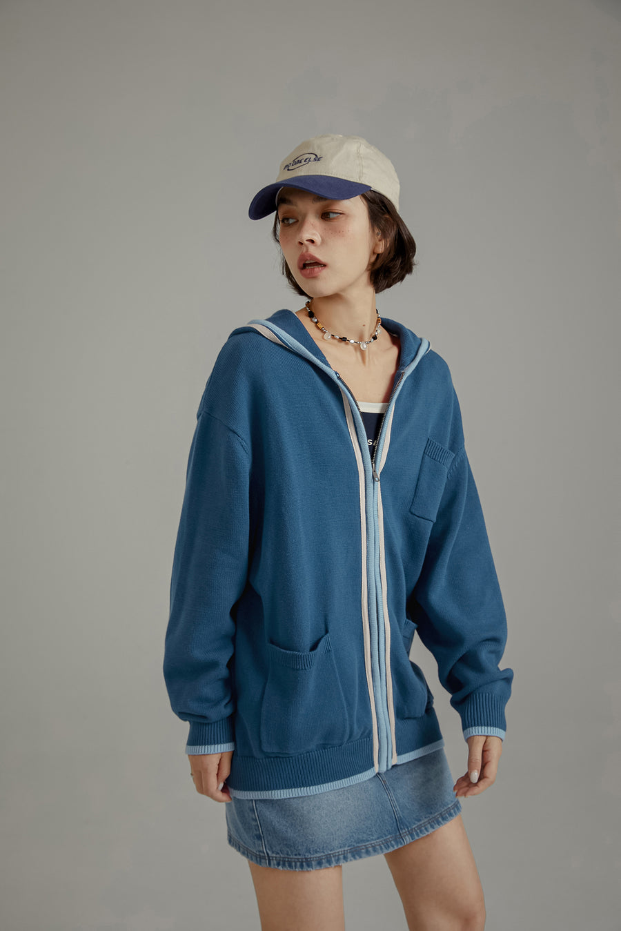 CHUU Basic Hooded Pocket Knit Cardigan