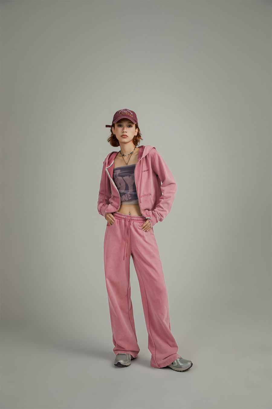 CHUU Simple Wide Casual String Pants