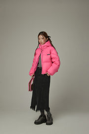 Colored Hooded Simple Padded Jacket