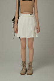 Heart Detail Pleated Mini Skirt