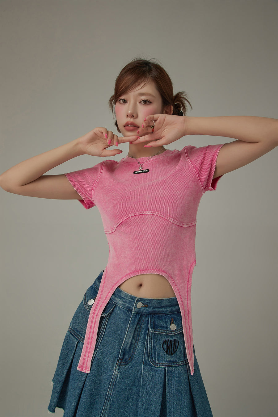 CHUU Vintage Hanging Strap Semi Crop Top