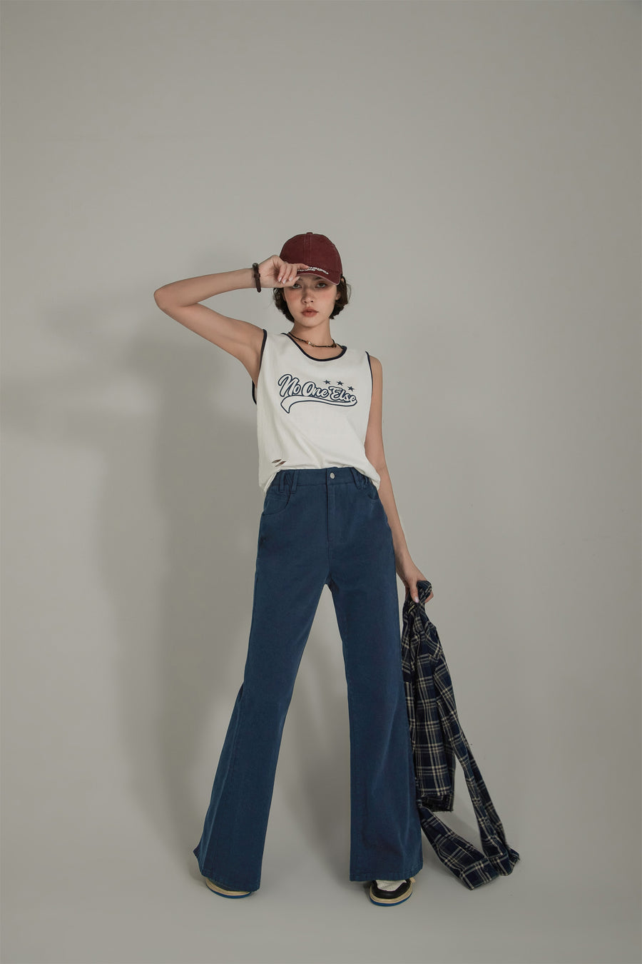 CHUU Color Slit Bootcut Pants