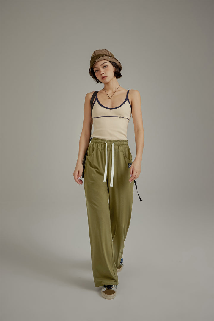 Banded Wide Leg Jogger Pants