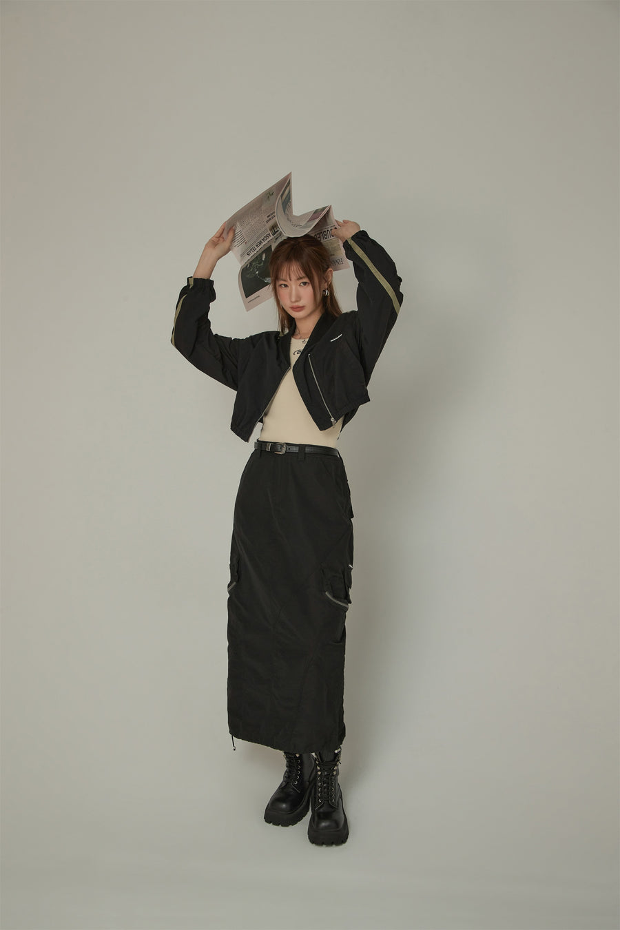 CHUU Cargo Pockets Maxi Skirt