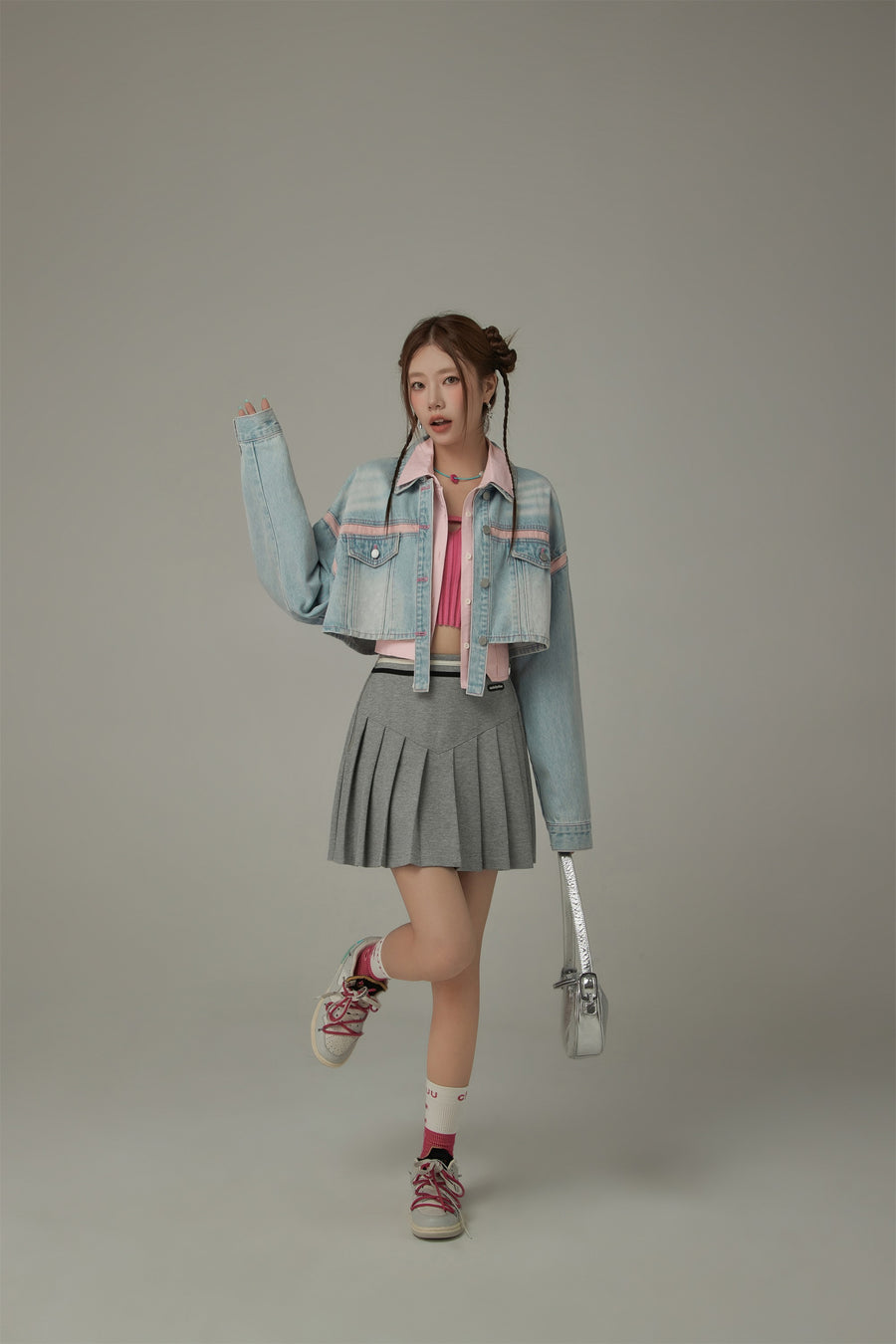 CHUU Point Pocket Semi Cropt Shirt