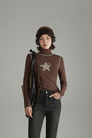 Star High Neck Stitch Top