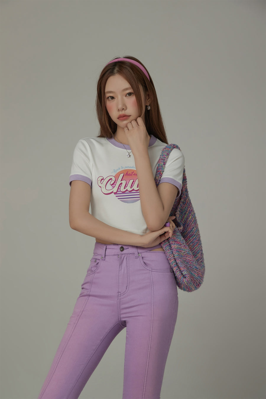 CHUU Color Combination Hot And Chill Line T-Shirt