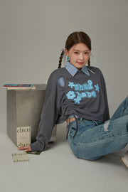 Logo Heart String Crop Sweatshirt