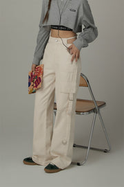 Pocket Straps Cargo Wide Pants