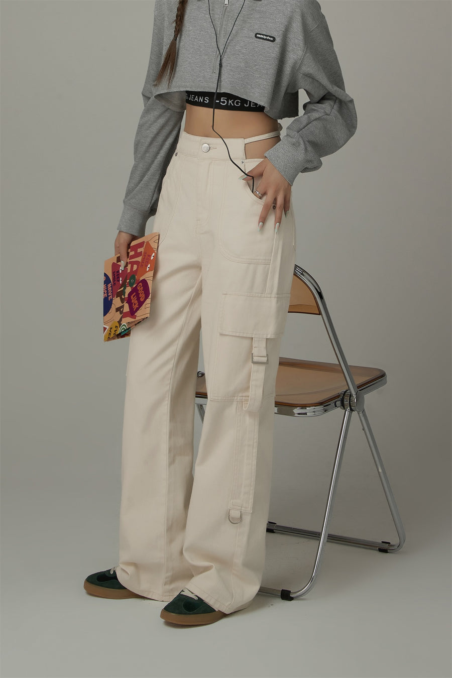 CHUU Pocket Straps Cargo Wide Pants