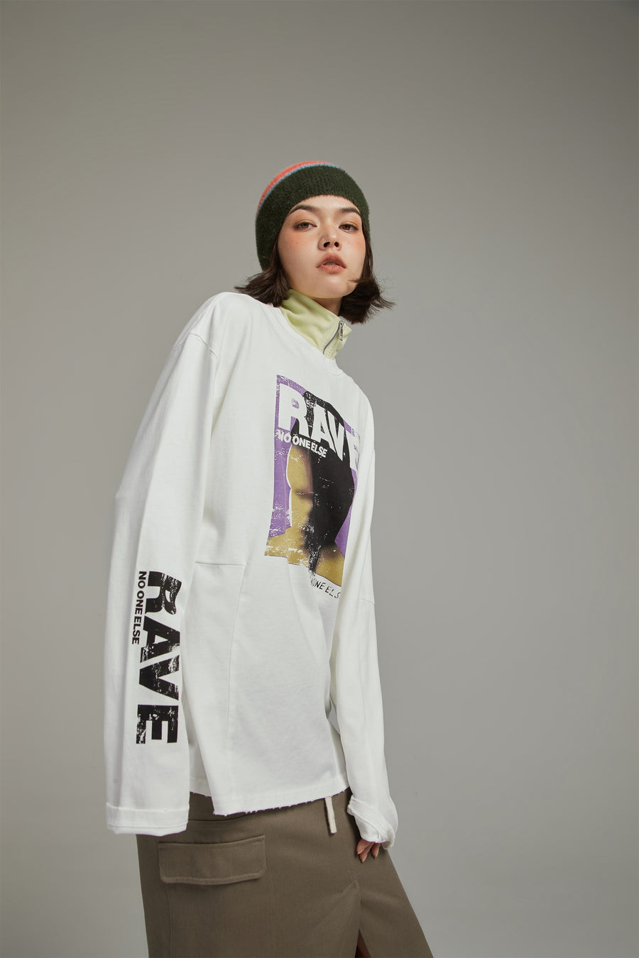 CHUU Rave Vintage Printed Boxy T-Shirt