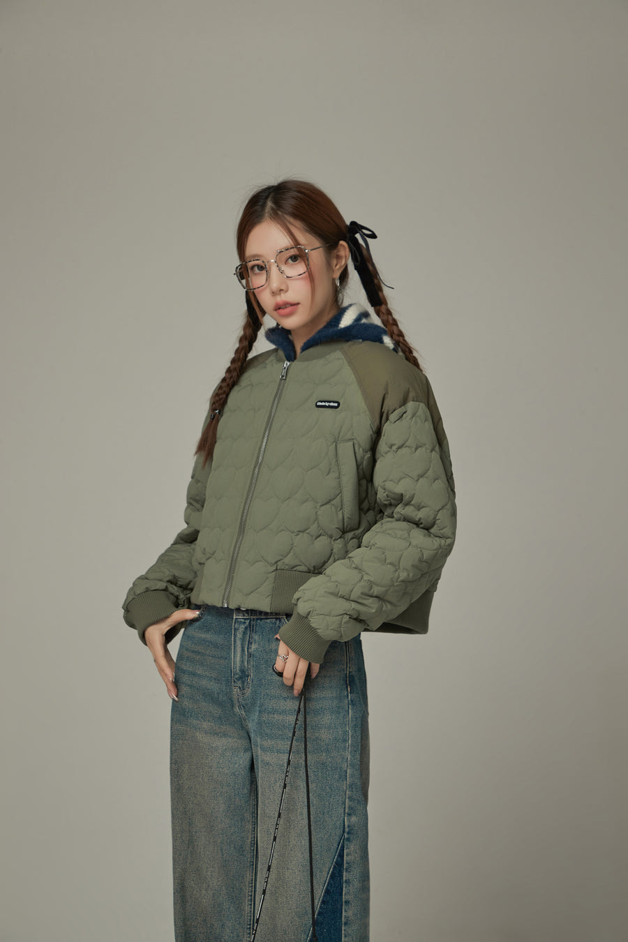 CHUU Heart Quilted Padded Jacket