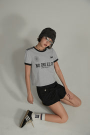 Noe Lettering Sporty Colorblocked Short Sleeve T-Shirt